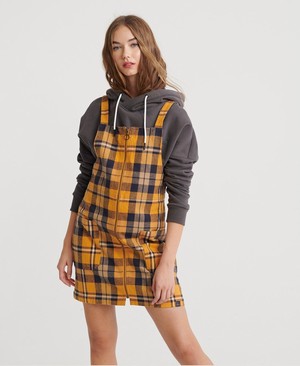 Superdry Check Pinafore Női Ruhák Sárga | CHLGB5893